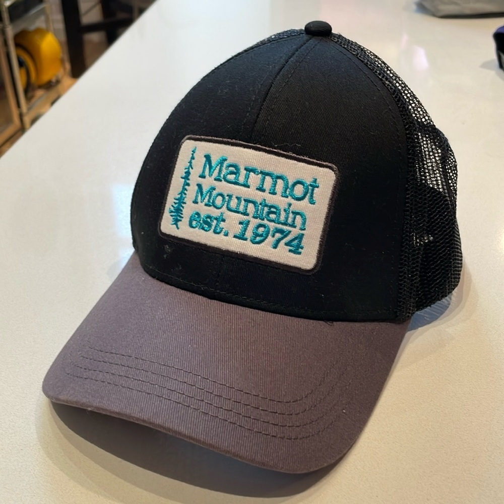 Marmot Mountain SnapBack Hat, Black Mesh, Adult SnapBack Adjustable Size